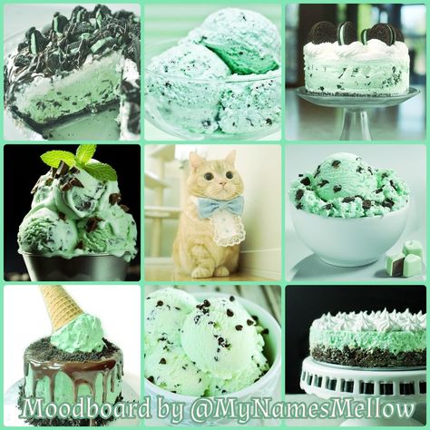 Mint Chocolate Chip IceCream Moodboard Mint Choco Aesthetic, Mint Moodboard, Candy Moodboard, Bamboo Cabin, Chocolate Moodboard, Moodboard Adopts, Food Moodboard, Moodboards Aesthetic, Mint Choco