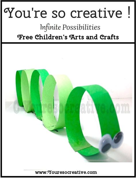 Inchworm Inchworm Craft, Worm Crafts, Bug Craft, Inch Worm, Insects Preschool, Kids Craft Projects, Bug Crafts, 4th Of July Crafts, Abc Activities