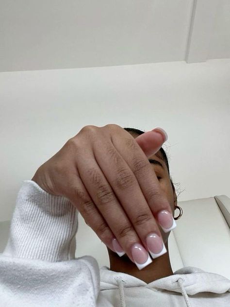 Ginai Jacqueline Plain Jane, French Tip Acrylic Nails, 12th Grade, French Tips, Simple Nails, Glow Up?, Wedding Hair, Nail Inspo, Hair And Nails