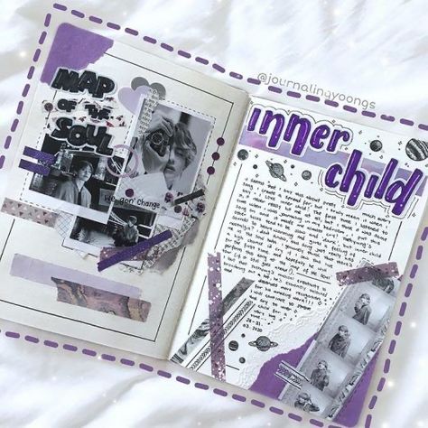 Bts Diary, Journal List, Bullet Journal Essentials, Purple Diary, Bts Journal, Beautiful Dawn, Bullet Journal Spreads, Music Journal, Bullet Journal Cover Ideas