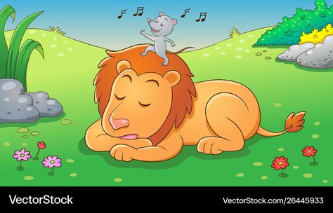 Lion And Mouse, The Lion And The Mouse, Jungle Background, Lion And The Mouse, Illustration Cartoon, Png Images, Pikachu, Adobe Illustrator, Vector Free