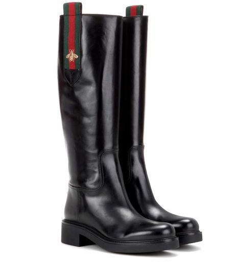 Gucci - Black leather boots Gucci Boots Women, Bobbies Shoes, Gucci Boots, Gucci Leather, Shoe Boot Sandals, Gorgeous Shoes, Boots Fall, Gucci Shoes, Black Leather Boots