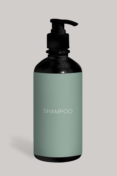 Shampoo pump bottle mockup, editable design | premium image by rawpixel.com / jingpixar Mock Up Design, Shampoo Packaging, Aesthetic Mockup, Cosmetics Mockup, Black Packaging, Clean And Minimal, Bottle Ideas, Cosmetic Bottles, Pump Bottle