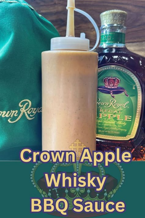 Crown apple whisky bbq sauce is unlike the bbq sauces you will find in the grocery aisles. This sauce has a sweet apple flavor that has a warmth to it from the whisky and chili pepper. #joshscookhouse #applewhiskybbqsauce #bbqsauce #homemadebbqsauce #bbqsaucerecipe Whisky Bbq Sauce Recipe, Apple Bourbon Bbq Sauce, Whiskey Apple Wings, Apple Bbq Sauce Recipe, Home Made Bbq Sauce, Crown Apple, Bbq Sauce Homemade Easy, Homemade Bbq Sauce Recipe, Homemade Bbq Sauce