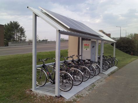 cycleushare: New Solar Powered E-Bike Station is Up (but not yet ... Free Solar Panels, Bike Shelter, Carport Covers, Carport Kits, Small Solar Panels, Residential Solar, Solar Panels For Home, Carseat Canopy, Solar Electric