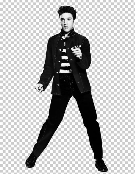 Elvis Presley Jailhouse Rock, Black And White Costume, Branding Portfolio, White Costume, Jailhouse Rock, White Costumes, Rock Rock, Color Help, Rock Style