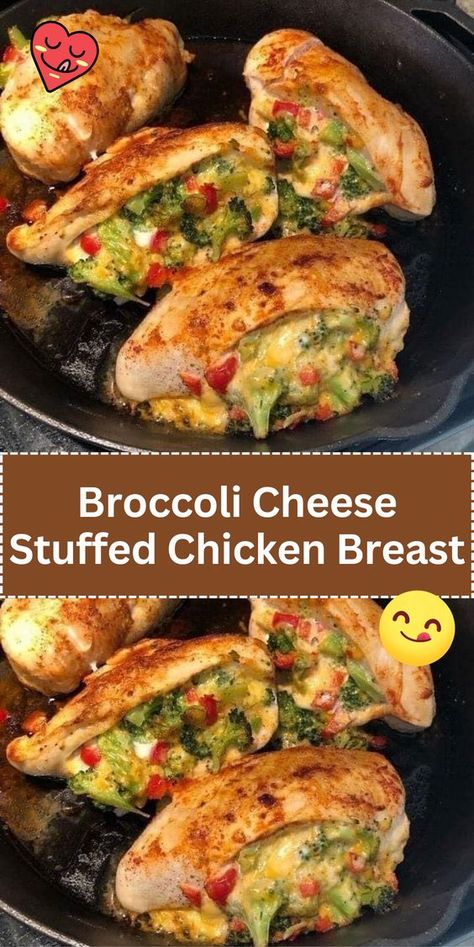 Elevate your chicken dinner with Broccoli Cheese Stuffed Chicken Breast. Juicy chicken breasts stuffed with a creamy broccoli and cheese filling. Dinner With Broccoli, Broccoli Stuffed Chicken Breast, Broccoli Cheese Stuffed Chicken Breast, Cheese Stuffed Chicken Breast Recipes, Broccoli Cheese Stuffed Chicken, Baked Stuffed Chicken, Cheese Stuffed Chicken Breast, Creamy Broccoli, Chicken Breast Recipes Baked