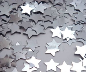 stars, aesthetic, and grey image Confetti, Stars, Silver, White