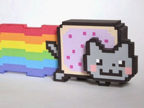 Nyan Cat Papercraft Tac Nyan, Tac Nayn, Cat Papercraft, Anne Miller, Diy Geek, Cat Cube, Papercraft Download, Nyan Nyan, Geek Diy