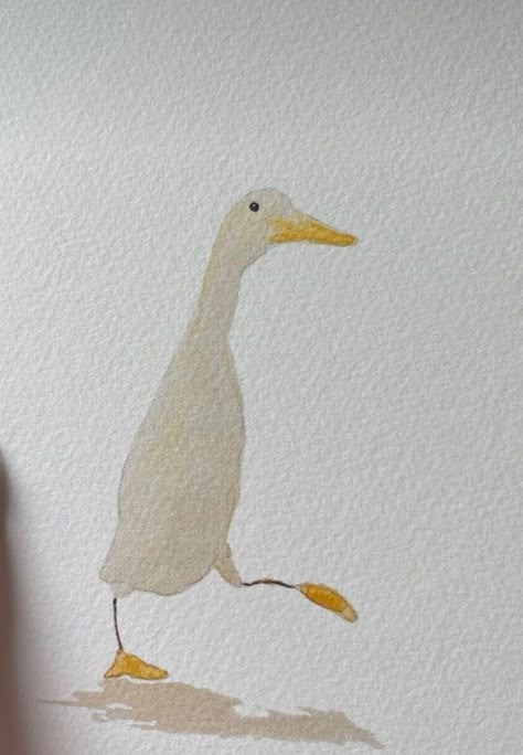 Simple Things To Paint Watercolor, Duck Pottery Painting, Watercolour Duck, Watercolor Ducks, Watercolor Art Easy, Watercolor Art Canvas, Watercolor On Canvas, Watercolour Ideas, Watercolour Inspiration