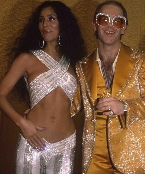 NBGA (VICE) on Instagram: “Cher & Elton John, 1975” Disco Outfits, Studio 54 Party, Disco Birthday, Disco Glam, Disco Fashion, Disco Fever, 70s Party, 70s Disco, Disco Outfit