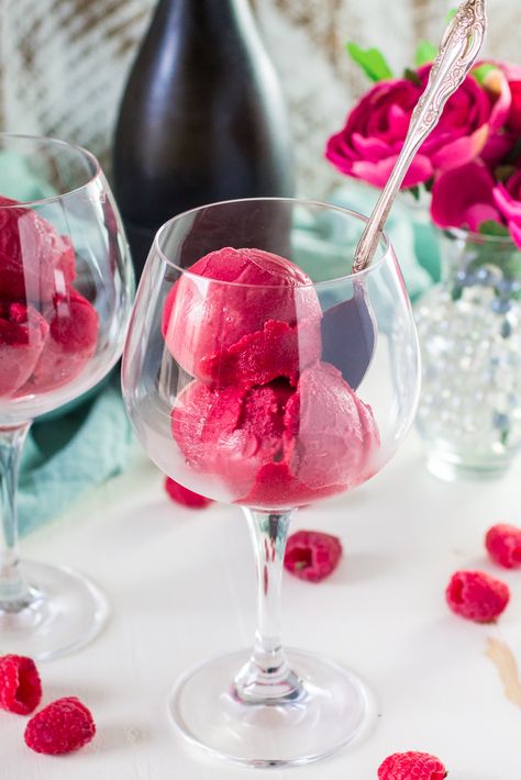 Raspberry Sorbet Bellini | www.oliviascuisine.com | A fun twist on the classic Bellini, made with raspberry sorbet and prosecco. Perfect for Spring and Summer! #VOVETI #CleverGirls Eating After Tooth Extraction, Soft Foods Diet, Soft Foods, Sorbet Recipes, Raspberry Syrup, Raspberry Sorbet, Soft Food, Ice Cream Bowl, Pure Maple Syrup