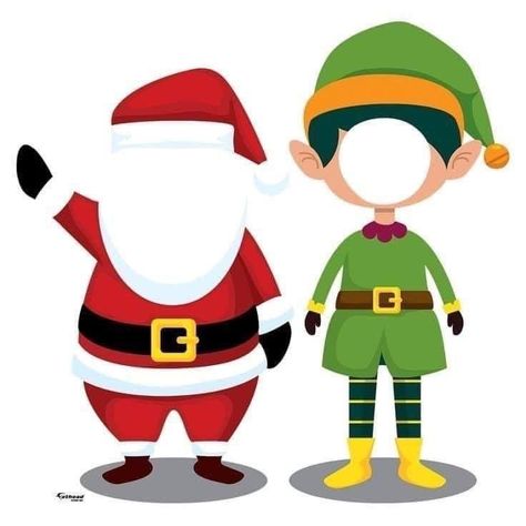 Santa Claus Cutout, Elf Template, Elf Face, Elf Yourself, Santa Template, Usa Christmas, Christmas Cutouts, Life Size Cutouts, Christmas Papers