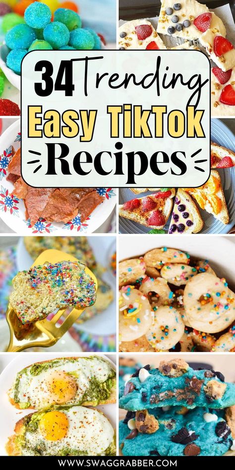 34 Must Try Viral Trending Easy Tik Tok Recipes People Love!!  Are you looking for easy tik tok recipes that are sure to be a hit? Look no further! We have gathered the best tik tok viral recipes around, so you can join in on the latest trending food craze.#TikTokEats#EasyBites#TrendyTastes#QuickieCooking#TikTokTreats#RecipeRush#ViralVittles#SnackAttack#KitchenMagic#InstaCook#NomNomNosh#TastyTikTok#FoodieFrenzy#YumYumYay#FlavorFiesta#TikTokTastemaker#CookingCraze#Snacktastic Viral Baking Recipes, Crazy Easy Recipes, Tik Tok Snack Recipes, Trending Meals, Nailed It Baking Challenge Ideas, Tik Tok Dinner Ideas, Tik Tok Famous Meals, Tik Tok Appetizers, Tik Tok Snacks