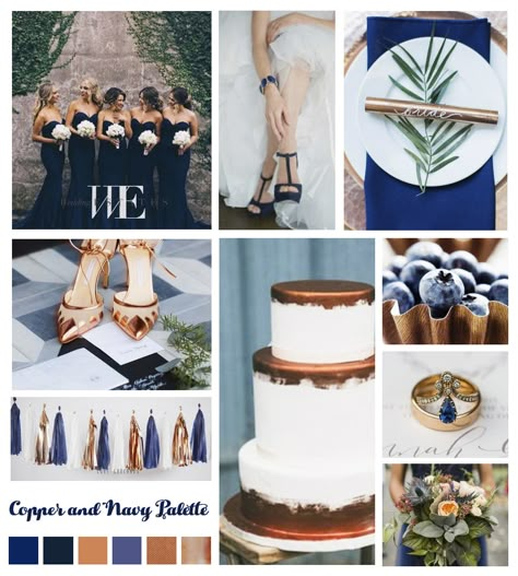 Wedding color theme navy and bronze Copper And Navy Wedding Decor, Bronze And Blue Wedding, Navy Bronze Wedding, Navy Blue And Bronze Wedding, Navy And Bronze Wedding, Blue And Bronze Wedding, Copper And Navy Wedding, Copper Navy Wedding, Bronze Wedding Decorations