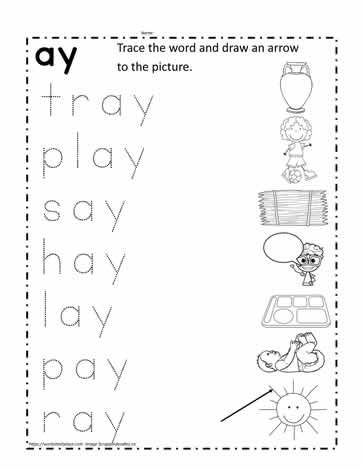 Ay Words Worksheet, Ap Word Family Worksheets, Ay Words, Ip Word Family Worksheet, Am Family Words Worksheet, Ab Word Family Worksheets, Ay Word Family, Vowel Teams Worksheets, Compound Words Worksheets