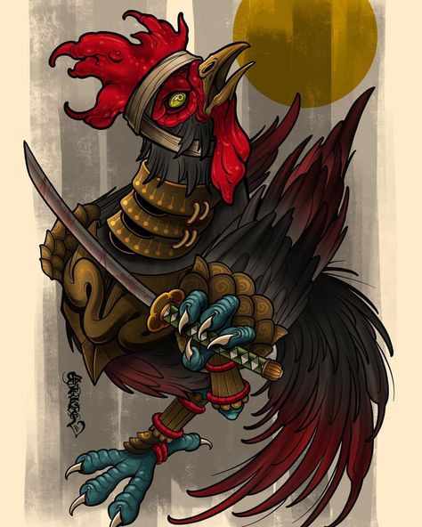 Rooster Zodiac, David Tevenal, Chicken Tattoo, Rooster Tattoo, Polynesian Tattoos Women, Famous Anime, Battle Damage, Arte Punk, Rooster Art