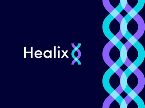 Healix - DNA Medical logo (Unused) by Artology ✅ Dna Logo Design Ideas, Dna Graphic Design, Medical Graphic Design, Dna Logo Design, Logo Design Medical, Science Branding, Medical Logos Inspiration, Hospital Branding, Medical Logos