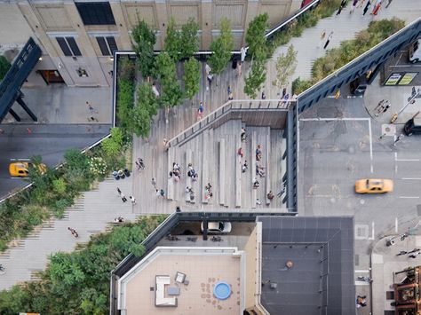 The High Line, Manhattan, NY. One of my highlights from our honeymoon. An elevated trainline built in the 1930's then shut down in 1980, has been turned into a beautiful public space. You must visit if you are ever in Manhattan. Highline Park, Urban Design Plan, Nyc Park, Landscape And Urbanism, Pedestrian Bridge, Urban Architecture, Green City, Venice Biennale, High Line