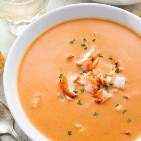 The Best Lobster Bisque (Ruth's Chris Copycat Recipe) - 40 Aprons Lobster Bisque Recipe, Bisque Soup Recipes, Lobster Bisque Soup, 40 Aprons, Ruths Chris Steakhouse, Bisque Soup, Ruth Chris, Bisque Recipe, Fresh Lobster