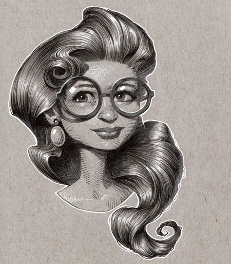 Kevin Keele on Instagram: “#kkeeleart #keeleart #kkeelesketchbook #glasses #glassesgirl #tonedpaper #tonedgray #crosshatching #prismacolormarkers #ballpointpenart…” Ballpoint Pen Art, Creating Artwork, Paper Illustration, Toned Paper, Cartoon Faces, Drawing Practice, Anatomy Art, Art Journal Inspiration, Drawing Sketch