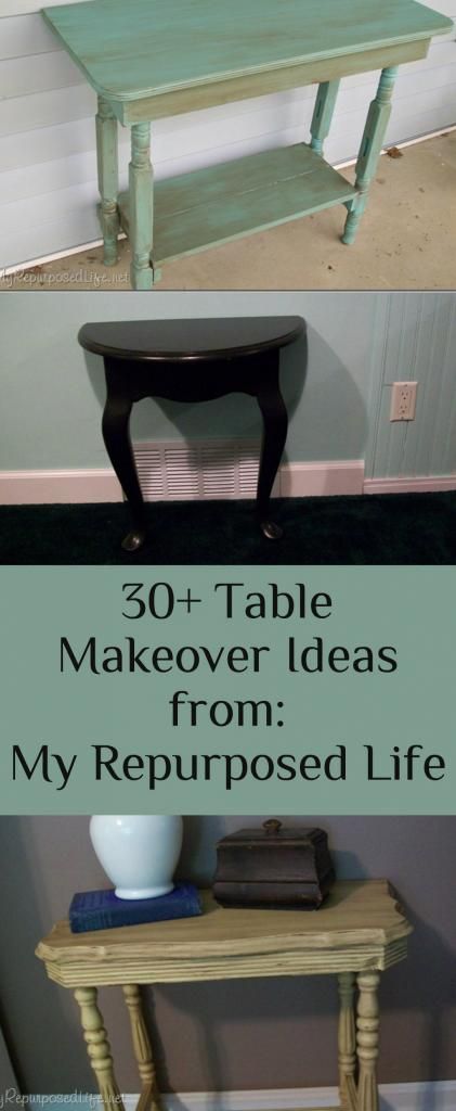 My Repurposed Life-Take 2 Tuesday {30+ Table Makeover Ideas} Table Makeover Ideas, Repurposed Furniture Ideas, Repurposed Table, Refurbished Table, Table Makeover, Repurposed Items, Bohol, Plywood Furniture, Makeover Ideas