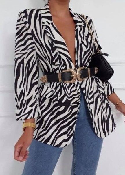 Zebra Print Clothes, Trendy Outfits Edgy, Elevated Fashion, Animal Print Blazer, Blazer Outfits For Women, Animal Print Outfits, Casual Indian Fashion, Europe Outfits, Work Suits