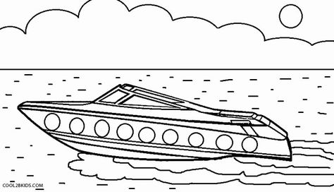 Printable Boat Coloring Pages For Kids | Cool2bKids Ninjago Coloring Pages, Kids Printable Coloring Pages, Kindergarten Art Lessons, Boat Drawing, Coloring Pages Inspirational, Truck Coloring Pages, Detailed Coloring Pages, Mermaid Coloring Pages, Speed Boat