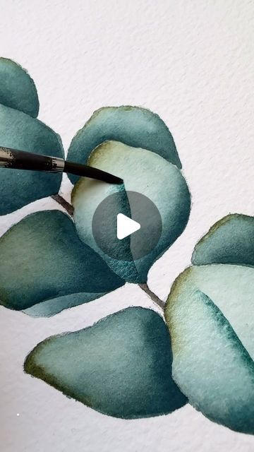 Watercolour Eucalyptus Leaves, Watercolor Eucalyptus Leaves Tutorial, How To Paint Eucalyptus Leaves Acrylic, Eucalyptus Watercolor Painting, Watercolor Succulents Easy, Creationsceecee Watercolor, Watercolor Tutorials For Beginners, Watercolor Leaves Tutorial, Watercolor Art Leaves