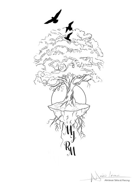 Tattoo Stencils Outline, Oak Leaf Tattoos, Tattoos Tree, Mandala Tattoo Men, Tree Silhouette Tattoo, Tattoos Leg, Evolution Tattoo, Roots Tattoo, Blossom Tree Tattoo