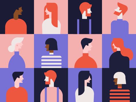 People human colors faces vector design icons illustration Lovely Illustrations, Digital Imaging, Modern Illustration, 카드 디자인, Abstract Illustration, People Illustration, People People, Flat Illustration, Illustration Character Design