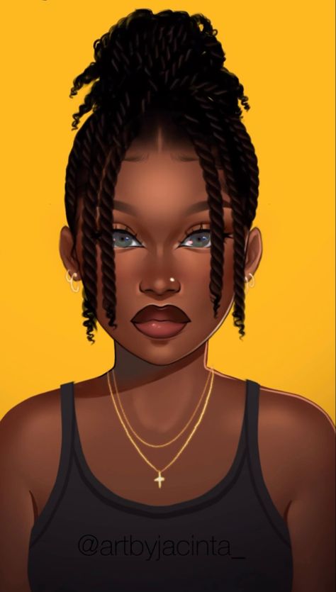 Artist Girl Aesthetic, Cartoon Art Black, Black Baby Art, Artist Girl, Pretty Dark Skin, Black Pfp, Black Woman Artwork, Natural Black Women, Black Cartoon Characters