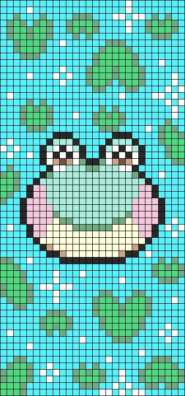 Animal Crossing Frog, Lily Acnh, Animal Crossing Pixel Art, Anime Pixel Art, Perler Patterns, Paper Crafts Diy Tutorials, Alpha Pattern, Alpha Patterns, Friendship Bracelet Patterns