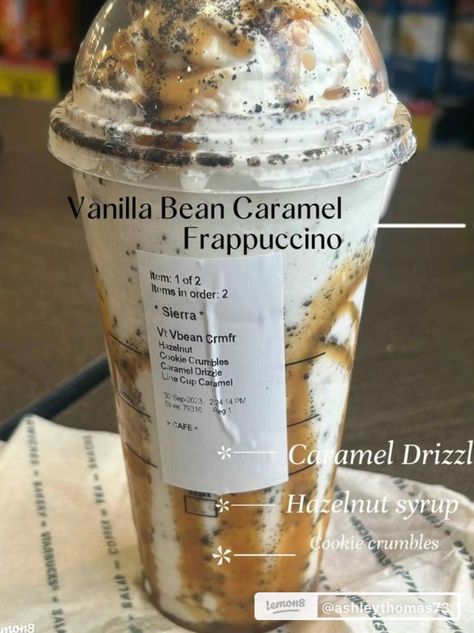 Vanilla Starbucks Drinks Recipes, Cookie Starbucks Drink, Starbux Orders, Kawa Starbucks, Starbucks Copycat Recipes Drinks, Coffee From Starbucks, Starbucks Cookies, Starbucks Drink Menu, Starbucks Secret Menu Recipes