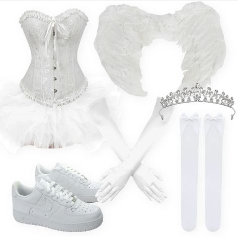 White Corset Aesthetic, White Swan Outfit, White Swan Costume, White Halloween Costume, Swan Costume, Halloween Costumes Women Creative, White Halloween Costumes, Halloween Fits, Angel Halloween Costumes