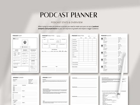 "Let you voice be heard, your story be known! This comprehensive 40 page document includes everything you need to help you execute a strategic plan for your Podcast platform, helping you to make your podcast launch a success! The Podcast Planner was designed to help you organize your ideas and purposefully plan your podcast content for your profile series. This workbook gives you tips on how to develop and schedule your content for optimal engagement all while keeping in mind your ideal consumer Podcast Planner, Podcast Launch, Podcast Content, Wedding Organizer Planner, Strategic Plan, Diet Planner, Wedding Planner Printables, Content Planner, Content Planning