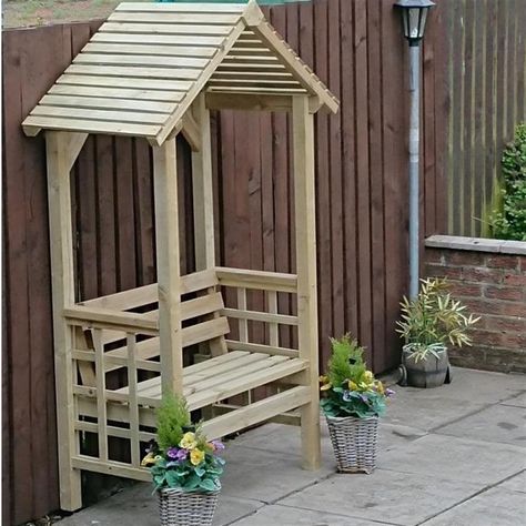 Timber Arbour, Garden Arbour, Arbour Seat, Wooden Bench Seat, Arbor Bench, Timber Roof, Garden Benches, Diamond Trellis, Lawn Art