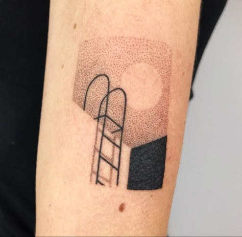 Ladder Tattoo, Bridge Tattoo, Scene Tattoo, Knot Tattoo, Hand Poked Tattoo, Modern Tattoos, Line Art Tattoos, Abstract Tattoo, Design Drawings