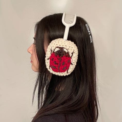 Headphone Covers — Alexandria Masse Headphones Decoration, Headphones Cover, Headphone Decoration, Airpods Max Case, Headphone Cover, Airpod Max, Crochet Case, Crochet Earrings Pattern, Airpods Max