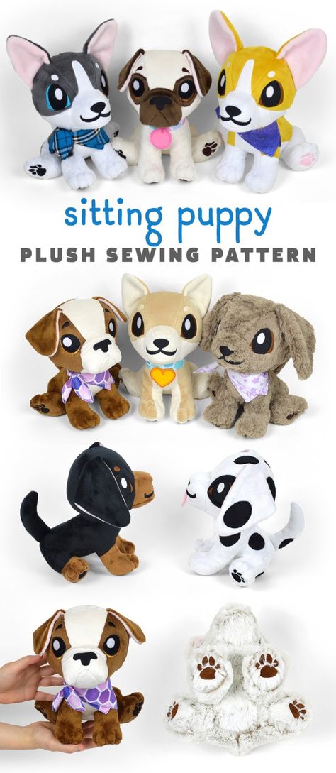 Choly Knight, Puppy Crafts, Backpack Pattern Sewing, Diy Plush Toys, Dog Sewing Patterns, Puppy Plush, Handmade Stuffed Toys, December 2nd, Cute Sewing Projects