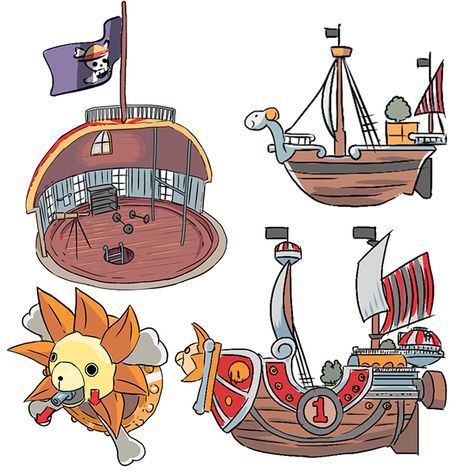 Mundo Estranho magazine - On board the Thousand Sunny on Behance The Thousand Sunny, Sunny Go, One Piece Birthdays, Thousand Sunny, Going Merry, One Piece Bounties, Boat Drawing, One Piece Tattoos, One Piece 1