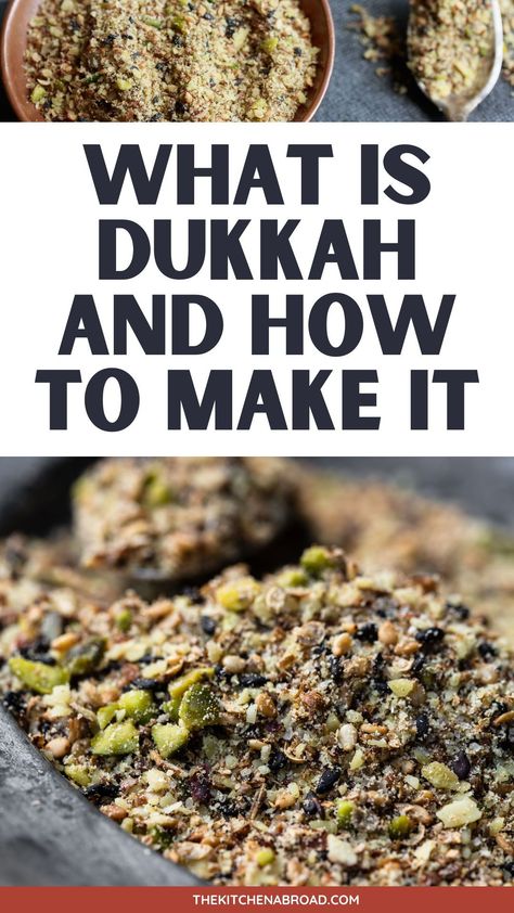 Explore the flavors of Egypt with my guide on Dukkah! Learn what Dukkah is, its traditional ingredients, uses, and how to make your own blend at home. Dukkah Spice Recipe, Dukkah Recipe Dishes, Nuts And Seeds Recipes, Dukkah Recipe, Seeds Recipes, One Person Meals, Arabic Recipes, Homemade Spice Blends, Healthy Meals For One