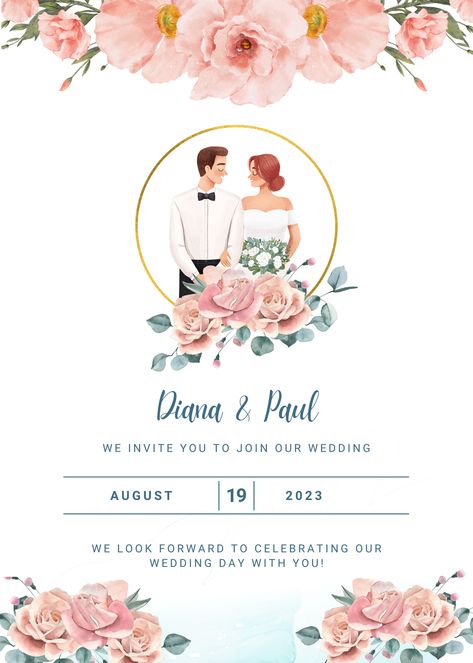 Digital Wedding Card Invitations | Wedding Re Reception Cards Invitation Design, Reception Cards Invitation, Wedding Card Writing, Weddingcard Invitation, Digital Wedding Card, Wedding Cards Images, Cartoon Wedding Invitations, Invitation Engagement, Save The Date Invite