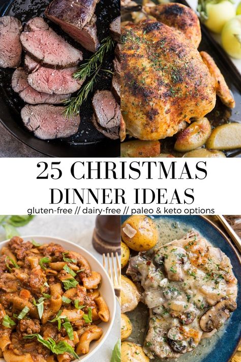 Healthy Christmas Dinner Recipes, Healthy Holiday Dinner, Holiday Dinner Party Menu, Healthy Christmas Dinner, Christmas Dinner Recipes, Holiday Dinner Recipes, Christmas Main Dishes, Pumpkin Chili Recipe, Lemon Garlic Shrimp Pasta