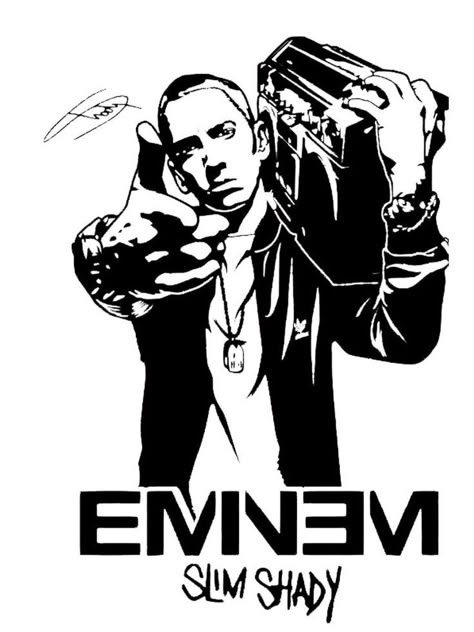 Eminem Drawing, Eminem Poster, The Eminem Show, Face Stencils, Personalized Wallpaper, God Sticker, Wal Art, Silhouette Template, Silhouette Stencil