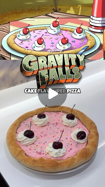 Shar on Instagram: "Cake Flavoured Pizza from Gravity Falls 🍕 Birthday Cake or Pizza? Both!🎂 Thankyou for another amazing year 🥰❤️  #gravityfalls #disney #animation #cartoon #anime #foodporn #recreation #cooking #recipe #series" Gravity Falls Recipes, Gravity Falls Party Ideas, Gravity Falls Food, Gravity Falls Birthday Party Ideas, Gravity Falls Cake, Gravity Falls Party, Gravity Falls Birthday, Fall Birthday Cakes, Funny Cakes