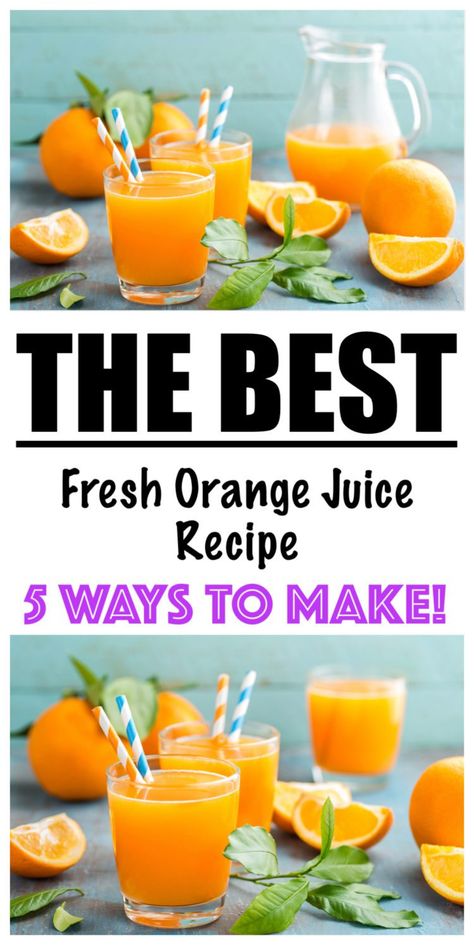 How to Make Orange Juice 5 Ways Homemade Orange Juice, Orange Juice Recipes, Organic Orange Juice, Orange Juice Drinks, How To Make Orange, Fresh Orange Juice, Detox Juice Recipes, Best Juicer, Healthy Food Recipes Clean Eating