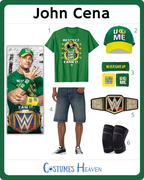 John Cena Halloween Costume, John Cena Outfit, Wwe Costumes Women, Wrestling Halloween Costumes, Wwe Halloween Costumes, Wrestler Halloween Costume, John Cena Costume, Wrestlemania Party, Wwe Halloween