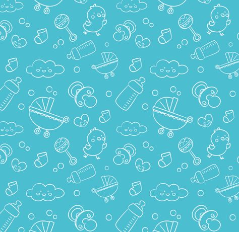 Baby Line Icons Pattern Vector Retro Baby Showers, Baby Shower Background, Nautical Wedding Invitations, Baby Boss, Baby Pattern, Pastel Pattern, Retro Baby, Theme Background