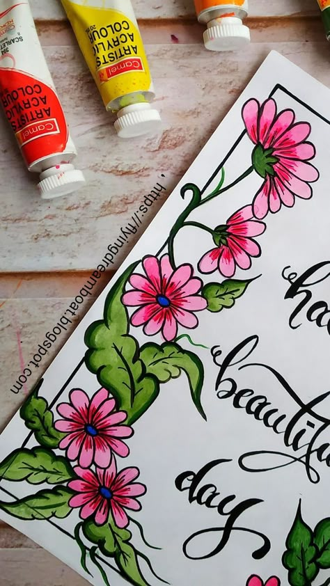 Hello Welcome to Flying Dream Boat! About video ~ Floral Frame Card/Floral border design painting|Easy Watercolor florals painting ideas for Beginners LIKE and SUBSCRIBE YouTube Channel https://www.youtube.com/c/FlyingDreamBoat Website https://flyingdreamboat.blogspot.com Facebook https://www.facebook.com/FlyingDreamBoat Instagram https://www.instagram.com/flying.dream.boat/ Pinterest - FlyingDreamBoat Email - flyingdreamboatt@gmail.com ( Business enquiries only ) Borders Painting Ideas, Handmade Borders For Projects, Business Border Design, Flower Drawing Design Border, Flower Page Border Design, Welcome Card Design Ideas, Good Border Designs, Floral Border Painting, Cute Simple Border Designs